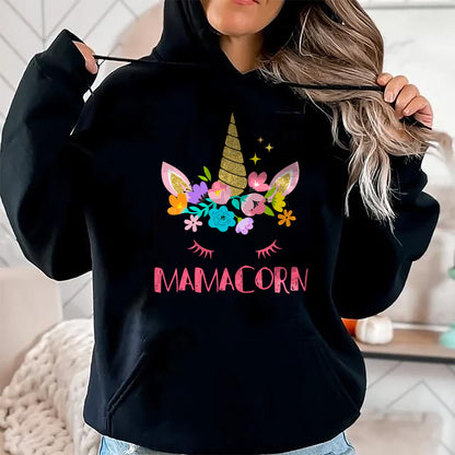 Gift for Mom Shirt, Funny Mom Unisex T-Shirt/Hoodie/Sweatshirt HLT00 - Funny Mamacorn Unicorn Costume Mom Mother_s Day T-Shirt