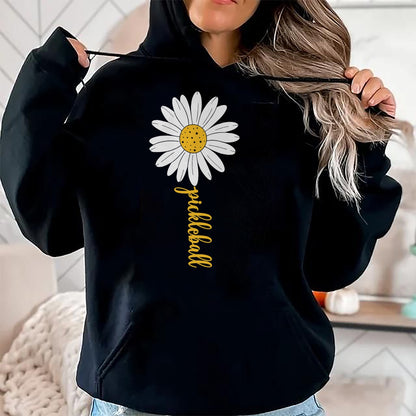 Funny Pickleball Shirt, Pickleball Lover Unisex T-Shirt/Hoodie/Sweatshirt HLT00 - Pickleball Daisy Flower T-Shirt