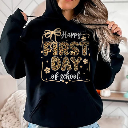 Best Student Shirt, Funny Back To School UnisexT-Shirt/Hoodie/Sweatshirt HLT00 - Cute Leopard Happy First Day of School for Teacher Girls Kid T-Shirt, Men, Black, 3X-Large