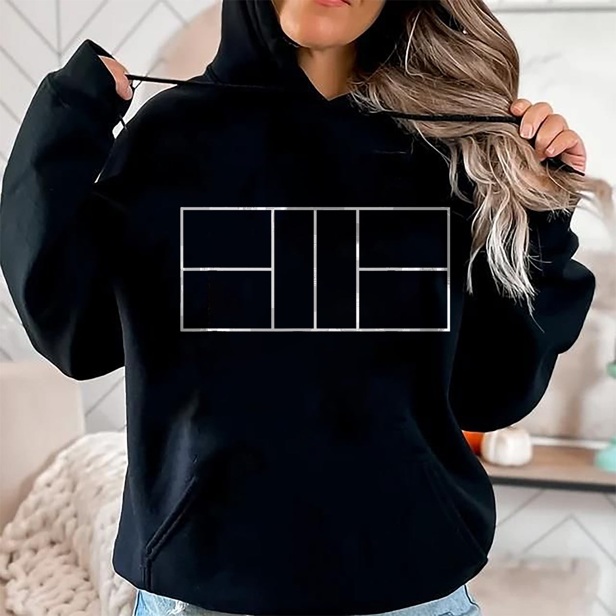 Funny Pickleball Shirt, Pickleball Lover Unisex T-Shirt/Hoodie/Sweatshirt HLT00 - Pickleball Court Outline Minimalist Sport T-Shirt