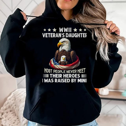 Proud Veteran Shirt, Funny Veteran UnisexT-Shirt/Hoodie/Sweatshirt HLT00 - Eagle WWII Veteran_s Daughter Most People Never Meet T-Shirt, Men, Black, 3X-Large
