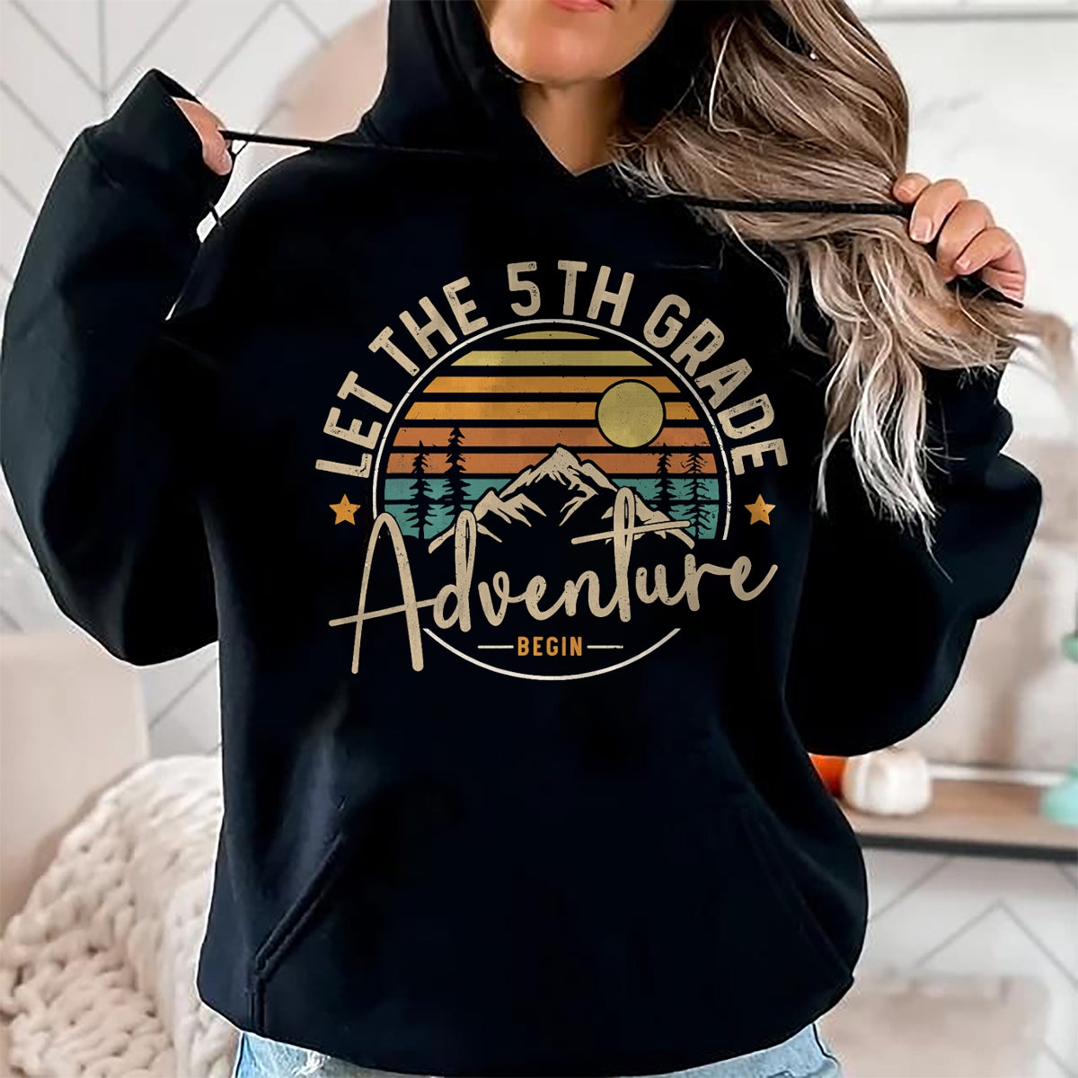 Best Student Shirt, Funny Back To School UnisexT-Shirt/Hoodie/Sweatshirt HLT00 - Let The 5th Grade Adventure Begin Fifth Grade Teacher Team T-Shirt