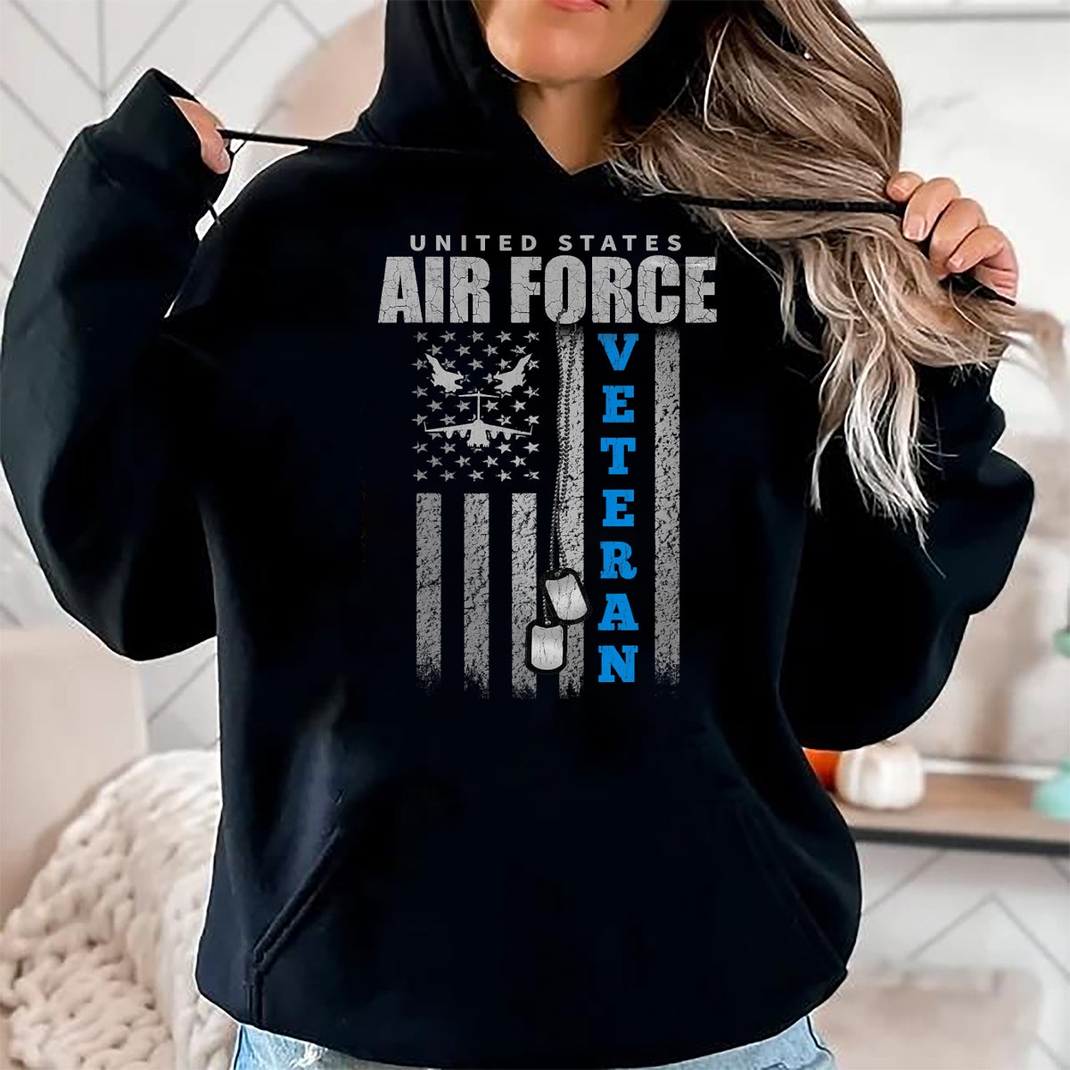 Proud Veteran Shirt, Funny Veteran UnisexT-Shirt/Hoodie/Sweatshirt HLT00 - Veteran of The US Air Force USA Flag Veterans T-Shirt
