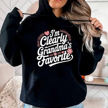 Best Grandma Shirt, Proud Grandma Unisex T-Shirt/Hoodie/Sweatshirt HLT00 - I'm Clearly Grandma's Favorite, Granddaughter Grandma T-Shirt (1)