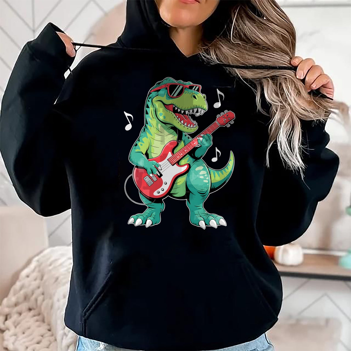 Guitar Lover Shirt, Funny Guitar UnisexT-Shirt/Hoodie/Sweatshirt HLT00 - Funny Dinosaur and Guitar Lover Toddler Boys Kids Men T-Shirt