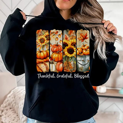 Best Thanksgiving Family Shirt , Funny Thanksgiving UnisexT-Shirt/Hoodie/Sweatshirt HLT00 - Grateful Thankful Blessed Happy Thanksgiving Pumpkin Womens T-Shirt