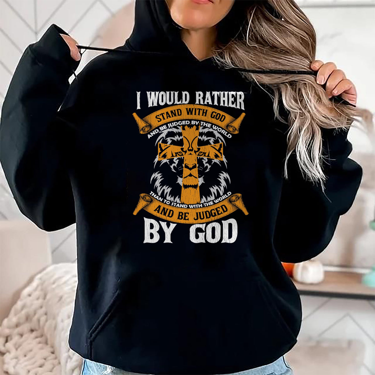 Christian Tee, Christian Faith Unisex T-Shirt/Hoodie/Sweatshirt HLT00 - I Would Rather Stand With God Jesus Christ Christian Faith T-Shirt (1)
