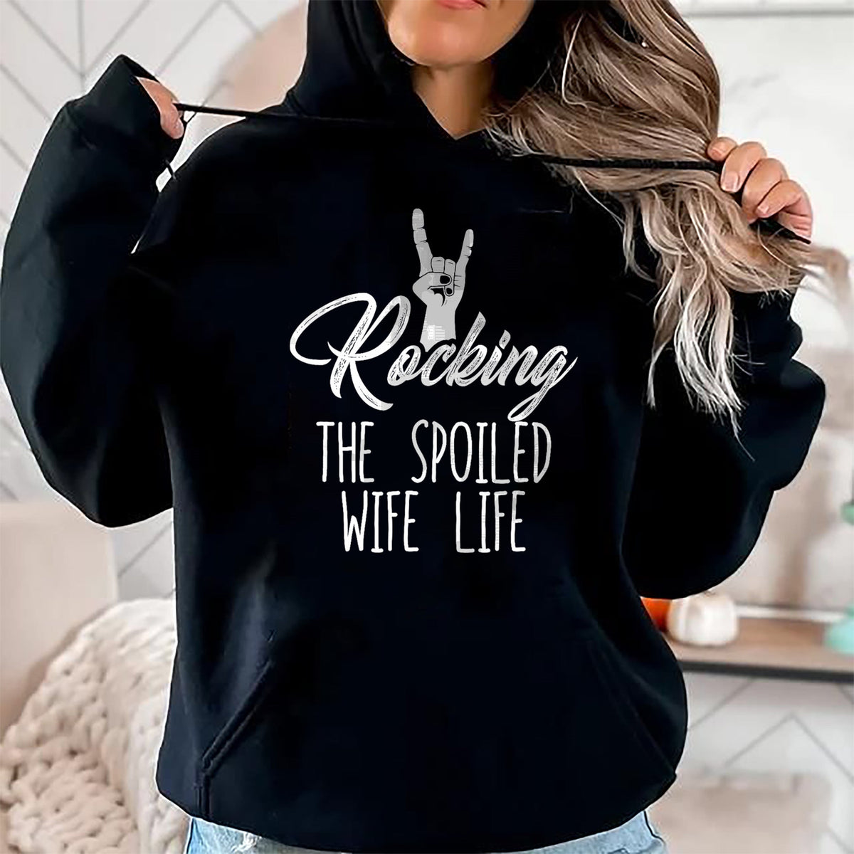 Best Wife Shirt, Wife and Husband Unisex T-Shirt/Hoodie/Sweatshirt HLT00 - Gift for wife T shirt, spoiled wife   Women's Rocking Spoiled Wife Life Rock On Spoiled Wife T-Shirt
