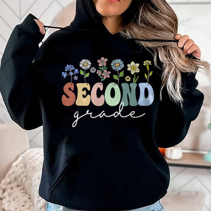 Best Student Shirt, Funny Back To School UnisexT-Shirt/Hoodie/Sweatshirt HLT00 - 2nd Grade Wildflower Floral Back to School Teacher Gift T-Shirt