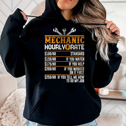 Best Mechanic Life Shirt, Funny Mechanic UnisexT-Shirt/Hoodie/Sweatshirt HLT00 - Best Mechanic Gifts Hourly Rate Mechanics Tees Men's Funny Mechanic T-Shirt Black Small