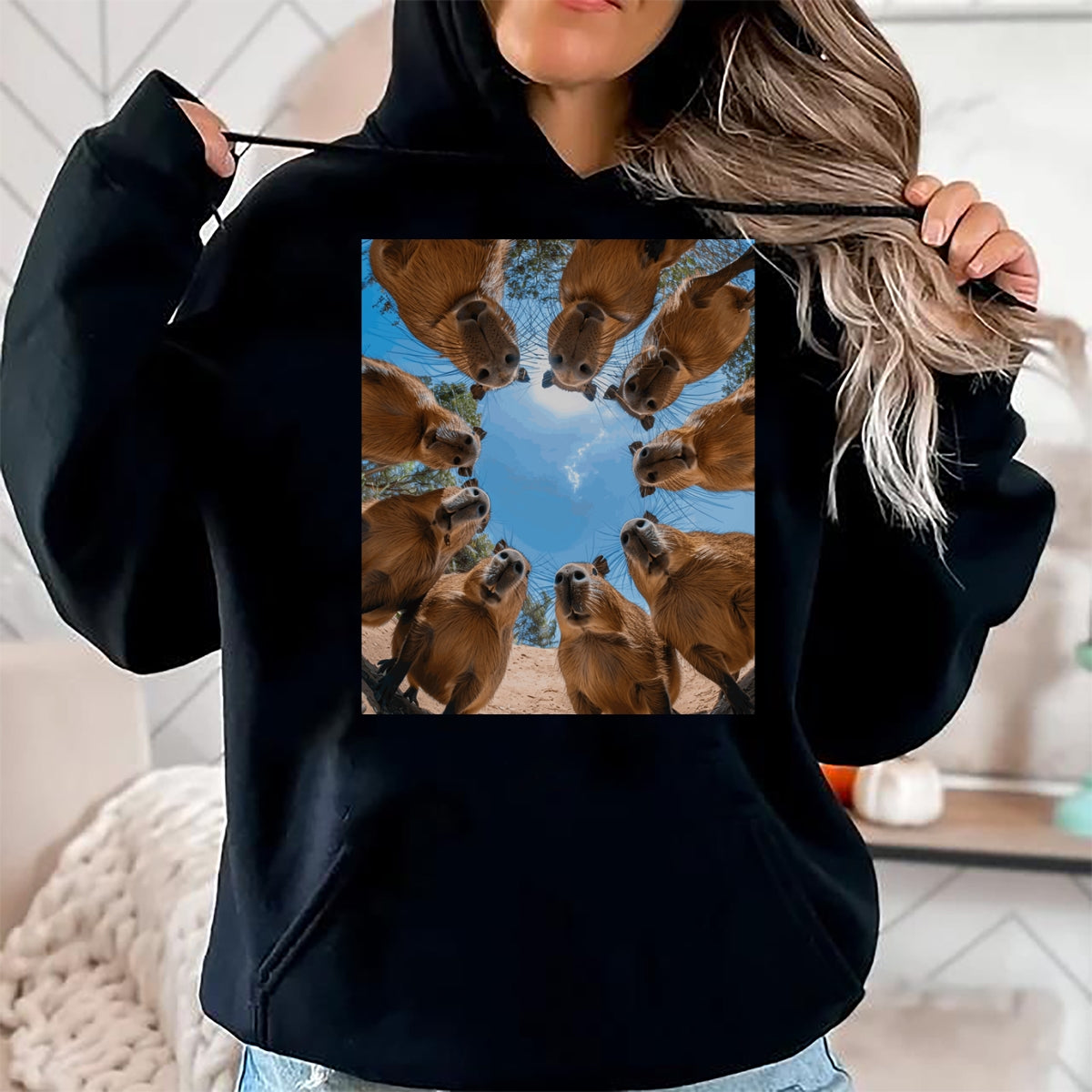 Cute Capybara Shirt, Funny Capybara Unisex T-Shirt/Hoodie/Sweatshirt HLT00 - Funny Graphic Capybara Long Sleeve T-Shirt (3)