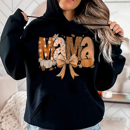Best Thanksgiving Family Shirt , Funny Thanksgiving UnisexT-Shirt/Hoodie/Sweatshirt HLT00 - Retro Mama Coquette Bows Leopard Mom Fall Thanksgiving Women T-Shirt