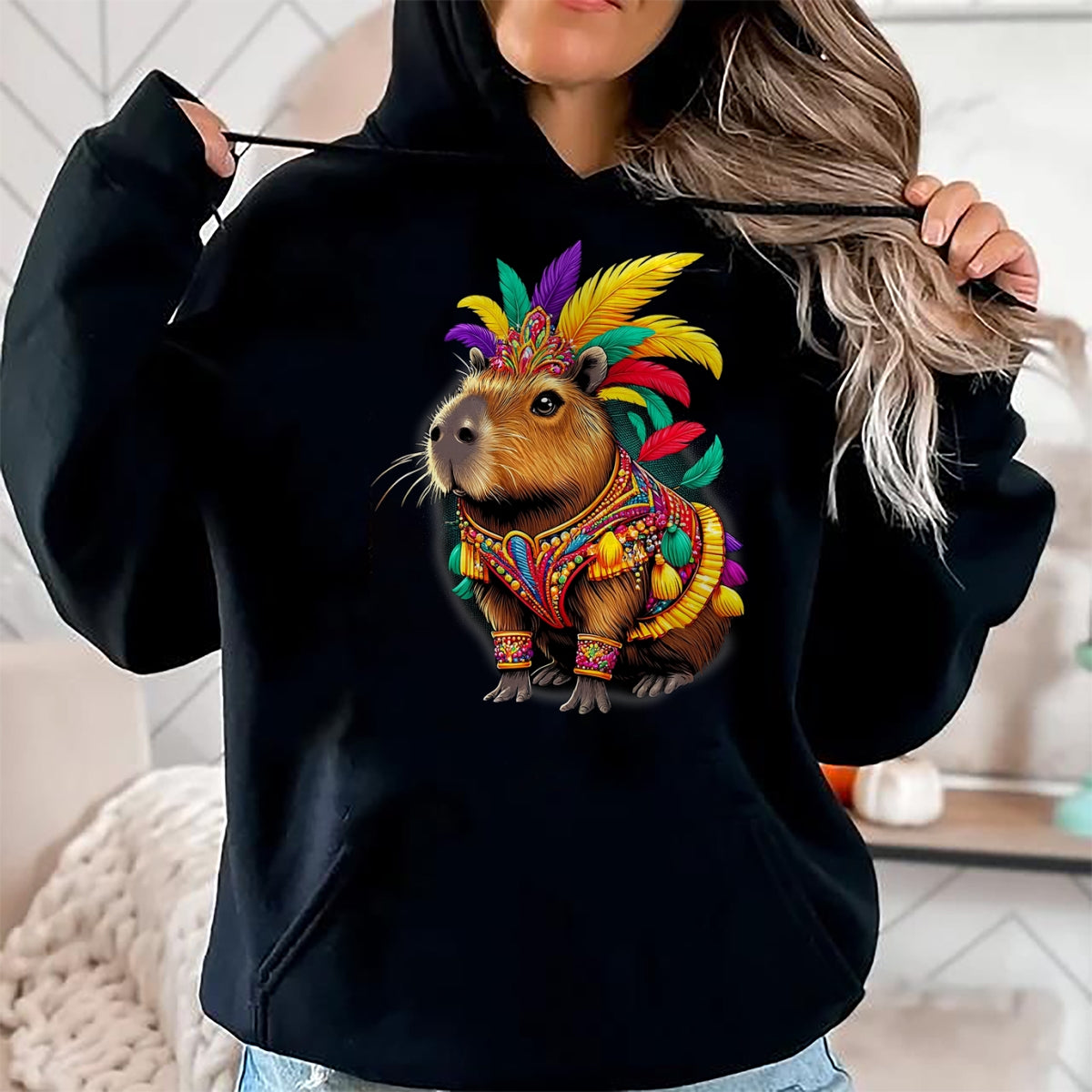 Cute Capybara Shirt, Funny Capybara Unisex T-Shirt/Hoodie/Sweatshirt HLT00 - Funny Capybara Carnival Dress Brazil Heritage Latina T-Shirt