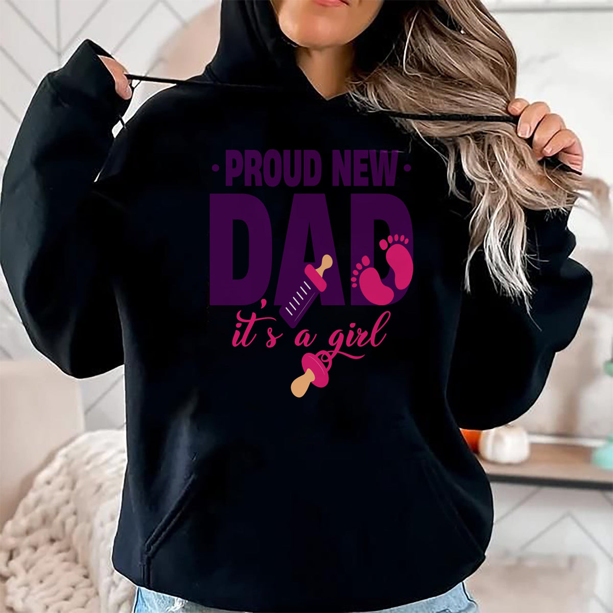 Gift for Dad Shirt, Funny Dad Unisex T-Shirt/Hoodie/Sweatshirt HLT00 – Funny Proud New Dad For Father_s Day It_s A Girl Long Sleeve T-Shirt