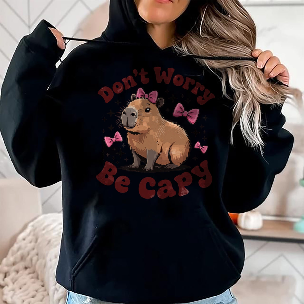 Cute Capybara Shirt, Funny Capybara Unisex T-Shirt/Hoodie/Sweatshirt HLT00 - Toddler Girl Capybara Birthday Gift Cute Don’t Worry Be Capy T-Shirt