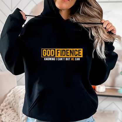 Christian Tee, Christian Faith Unisex T-Shirt/Hoodie/Sweatshirt HLT00 - Knowing I Can_t But He Can Christian Religious Jesus T-Shirt