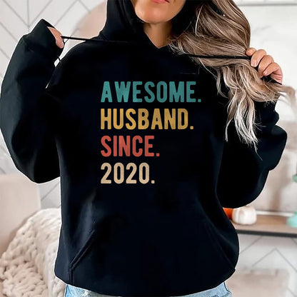 Best Wife Shirt, Wife and Husband Unisex T-Shirt/Hoodie/Sweatshirt HLT00 - 4th Year Wedding Anniversary Epic Awesome Husband Since 2020 T-Shirt