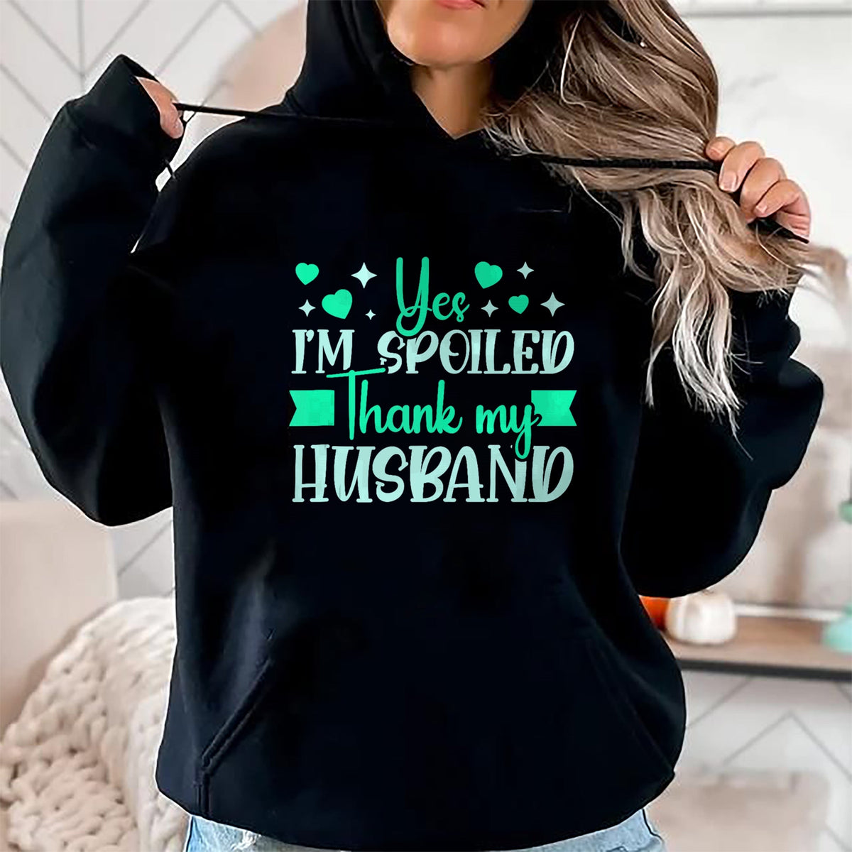Best Wife Shirt, Wife and Husband Unisex T-Shirt/Hoodie/Sweatshirt HLT00 - Gift for wife T shirt, spoiled wife   Funny Wife I’M Spoiled Thank My Husband Spoiled Wife Tank Top (2)