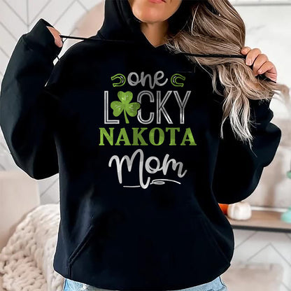 Gift for Mom Shirt, Funny Mom Unisex T-Shirt/Hoodie/Sweatshirt HLT00 - One Lucky Nakota Horse Mom Irish Horseback Riding T-Shirt