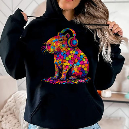 Cute Capybara Shirt, Funny Capybara Unisex T-Shirt/Hoodie/Sweatshirt HLT00 - Funny Capybara Dots Art Animal Lovers Students Boys Girls T-Shirt (3)