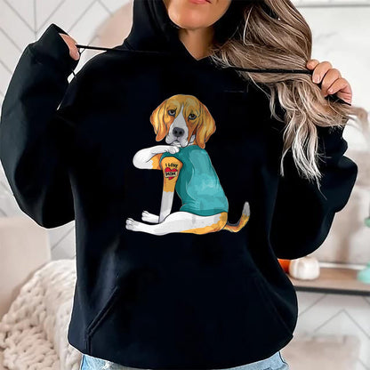 Dog Love Shirt, Dog Lover Gift T-Shirt/Hoodie/Sweatshirt HLT00 - Mother_s Day gift funny dog Mom Beagle i love mom tattoo T-Shirt