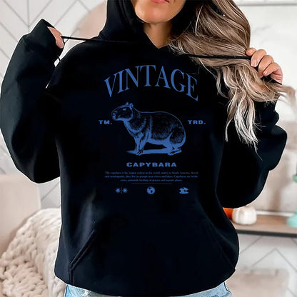 Cute Capybara Shirt, Funny Capybara Unisex T-Shirt/Hoodie/Sweatshirt HLT00 - Capybara Vintage Long Sleeve T-Shirt