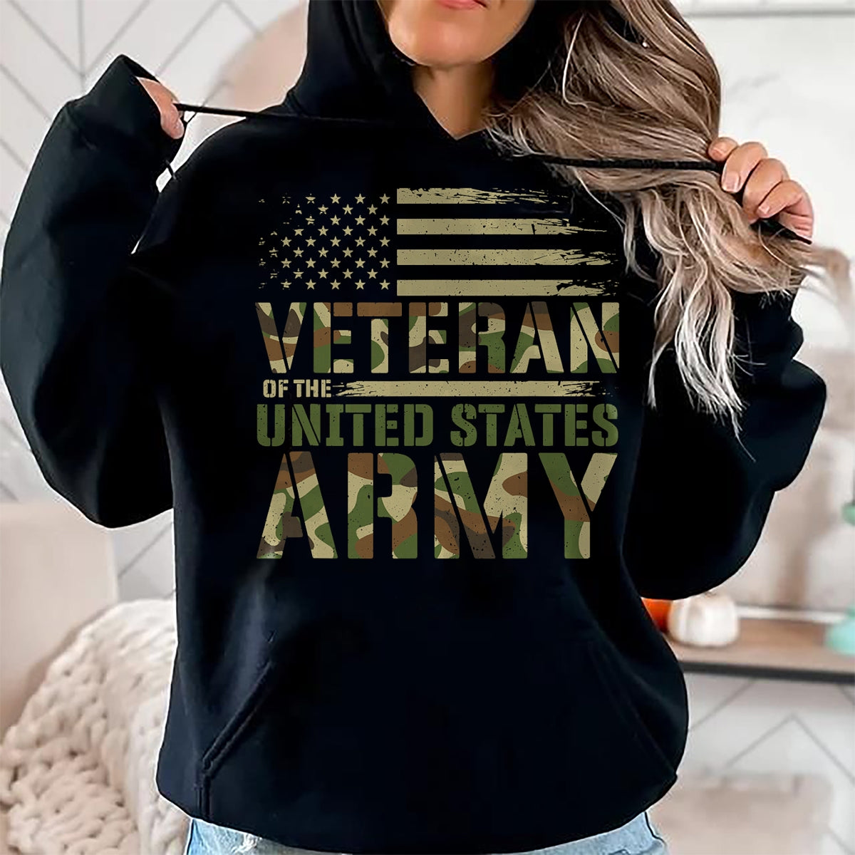 Proud Veteran Shirt, Funny Veteran UnisexT-Shirt/Hoodie/Sweatshirt HLT00 - Veteran of The United States Army Patriotic Camo Military T-Shirt