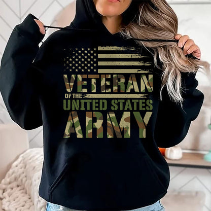 Proud Veteran Shirt, Funny Veteran UnisexT-Shirt/Hoodie/Sweatshirt HLT00 - Veteran of The United States Army Patriotic Camo Military T-Shirt