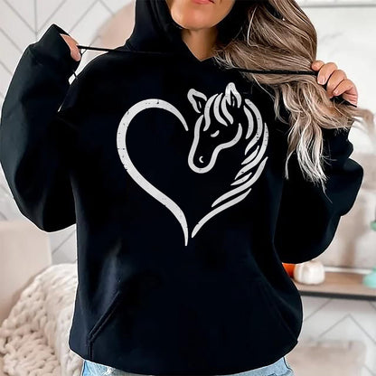 Best Horse Lover Shirt , Funny Horse UnisexT-Shirt/Hoodie/Sweatshirt HLT00 - Heart Horse Cute Love Equestrian Women Girls Kids Teens T-Shirt