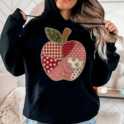 Best Teacher Shirt, Funny Teacher UnisexT-Shirt/Hoodie/Sweatshirt HLT00 - Vintage Quilted Apple Cute Teacher Back to School T-Shirt