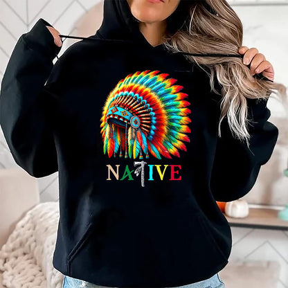 Native American T-Shirts, Vintage Native American Unisex T-Shirt/Hoodie/Sweatshirt HLT00 - Native American Indian Day Pride Indigenous Cherokee Costume