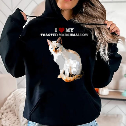 Cat Love Shirt, Funny Cat Lover Gift UnisexT-Shirt/Hoodie/Sweatshirt HLT00 - I Love My Toasted Marshmallow Flame Point Siamese Cat Kitten T-Shirt (1)