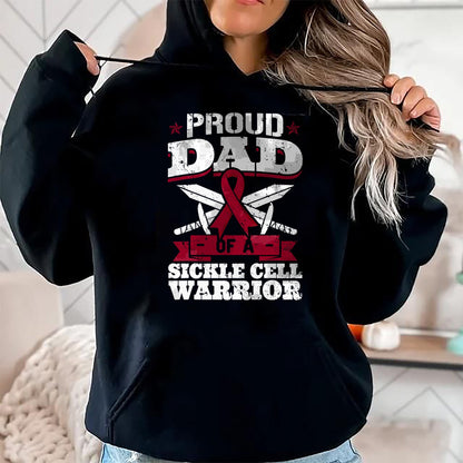 Gift for Dad Shirt, Funny Dad Unisex T-Shirt/Hoodie/Sweatshirt HLT00 – Proud Dad Of A Sickle Cell Warrior SCD Awareness Father T-Shirt
