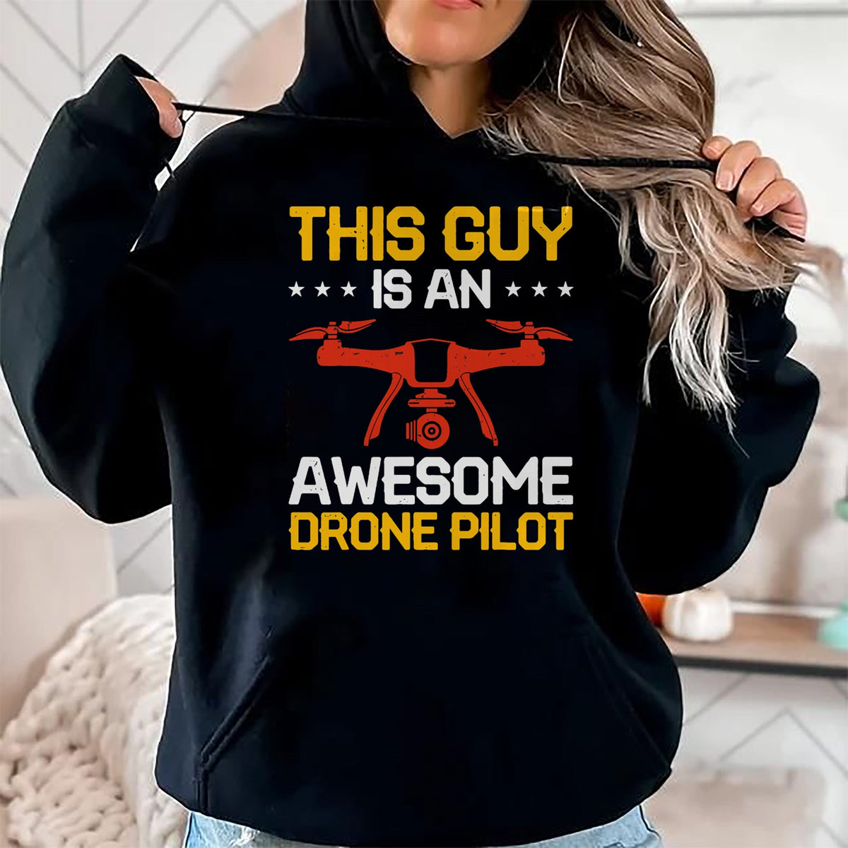Best Wife Shirt, Wife and Husband Unisex T-Shirt/Hoodie/Sweatshirt HLT00 - This Guy Is An Awesome Drone Pilot T-Shirt
