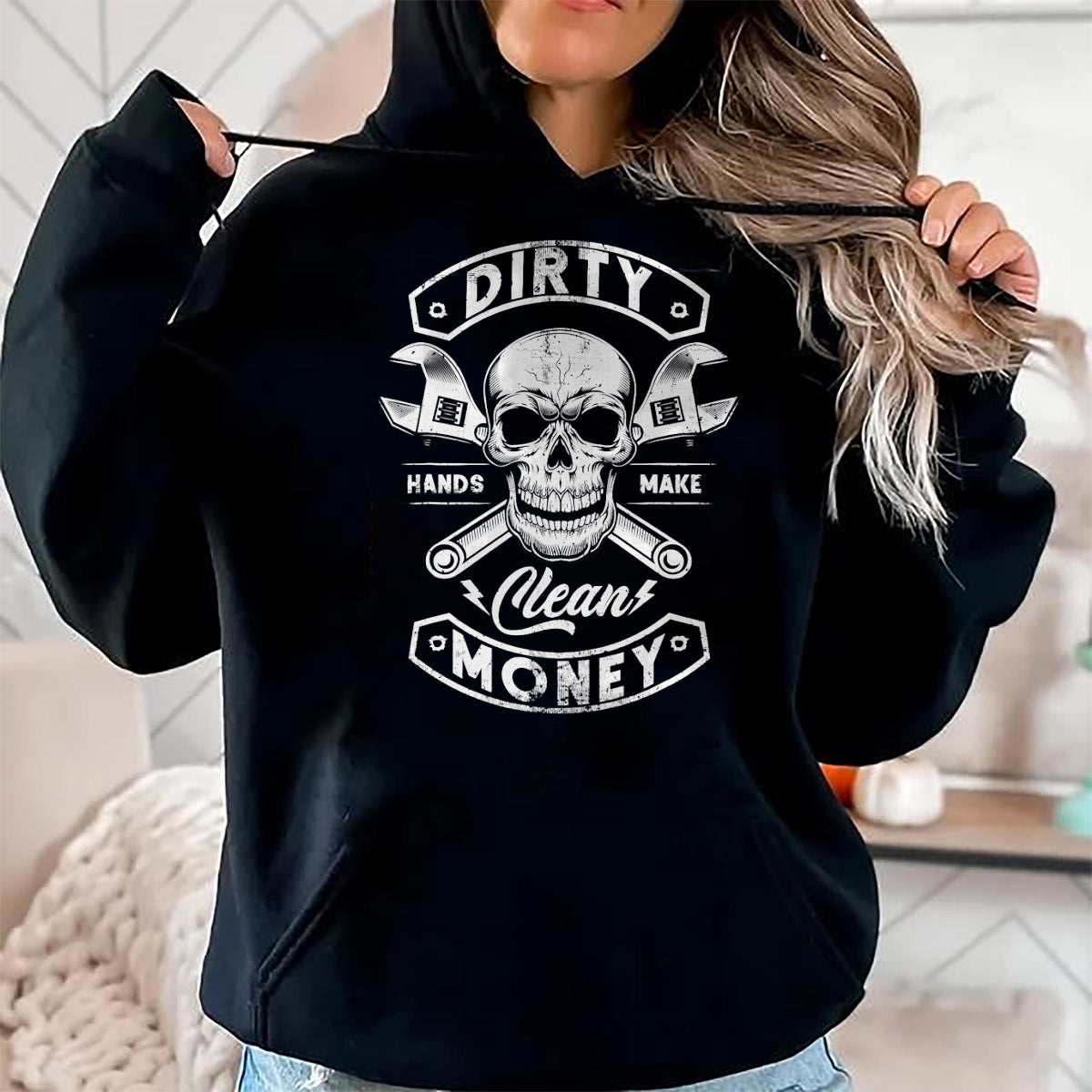 Best Mechanic Life Shirt, Funny Mechanic UnisexT-Shirt/Hoodie/Sweatshirt HLT00 - My Hands May Be Dirty But My Money is Clean Mechanic Repair T-Shirt