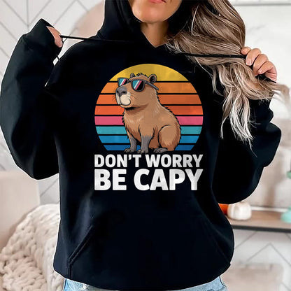 Cute Capybara Shirt, Funny Capybara Unisex T-Shirt/Hoodie/Sweatshirt HLT00 - Funny Don_t Worry Be Capy Capybara Men Boys Kids Youth Women T-Shirt