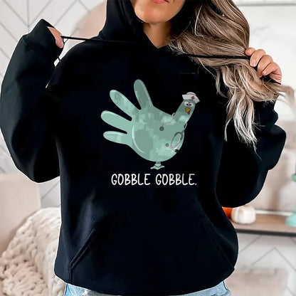 Funny Nurse Shirt, Nurse Unisex T-Shirt/Hoodie/Sweatshirt HLT00 - Turkey Glove Nurse Thanksgiving T-Shirt