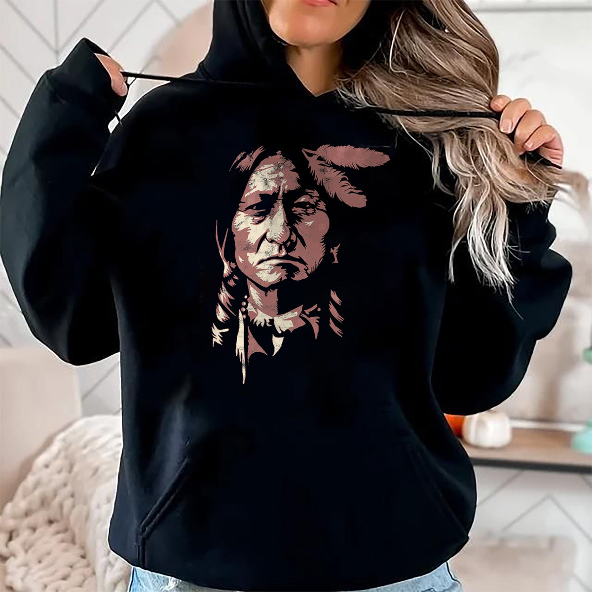 Native American T-Shirts, Vintage Native American Unisex T-Shirt/Hoodie/Sweatshirt HLT00 - sitting bull native american chief indian warrior men women