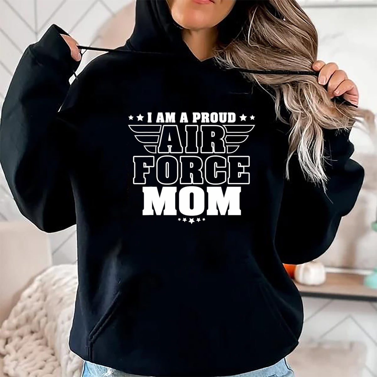 Gift for Mom Shirt, Funny Mom Unisex T-Shirt/Hoodie/Sweatshirt HLT00 - I Am A Proud Air Force Mom Patriotic Pride Military Mother T-Shirt
