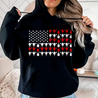 Funny Pickleball Shirt, Pickleball Lover Unisex T-Shirt/Hoodie/Sweatshirt HLT00 - Vintage USA Flag Pickleball Lovers Paddles Pickleball Player T-Shirt, Men, Black, 3X-Large