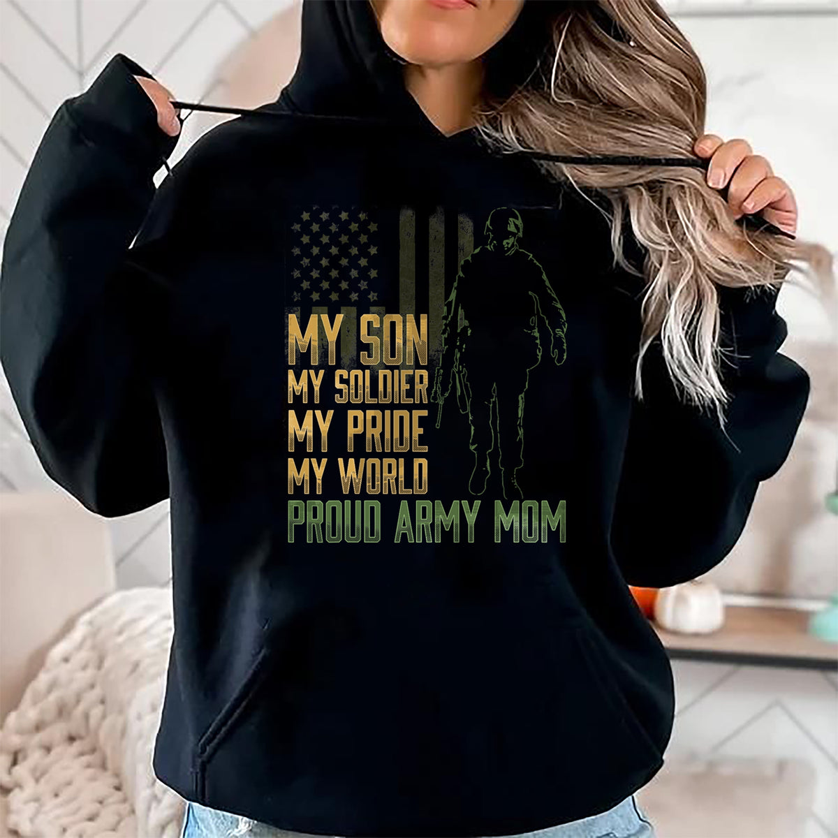 Gift for Mom Shirt, Funny Mom Unisex T-Shirt/Hoodie/Sweatshirt HLT00 - My Son My Soldier Proud Army Mom Military Mother T-Shirt