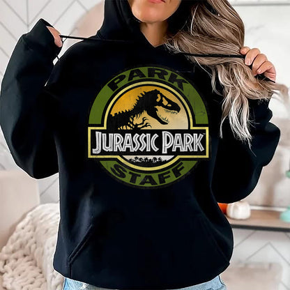 Best Dinosaur Lover Shirt, Funny Dinosaur UnisexT-Shirt/Hoodie/Sweatshirt HLT00 - Jurassic Park Staff Retro Distressed Logo Graphic T-Shirt T-Shirt