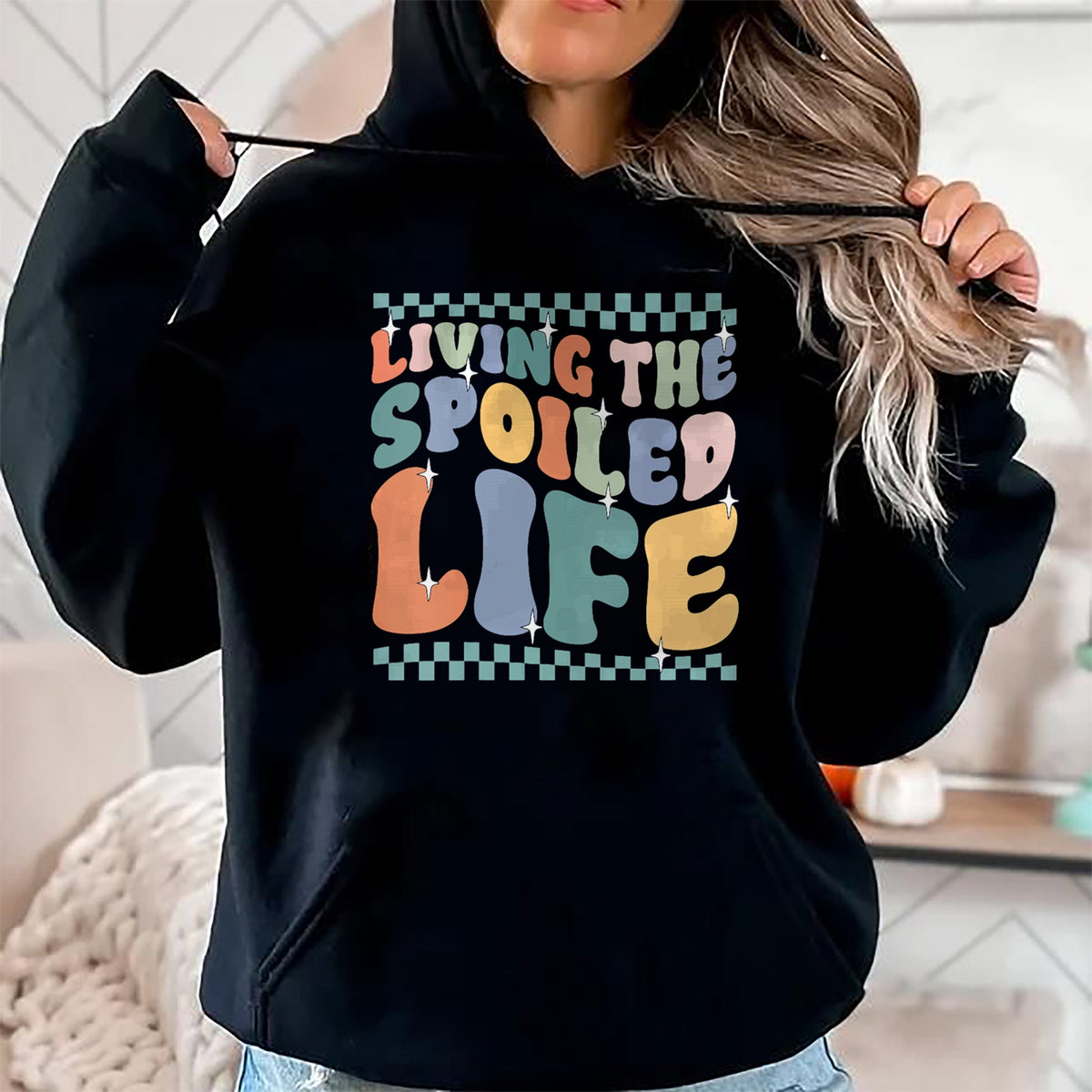 Best Wife Shirt, Wife and Husband Unisex T-Shirt/Hoodie/Sweatshirt HLT00 - Gift for wife T shirt, spoiled wife   Womens Spoiled Wife Living The Spoiled Life V-Neck T-Shirt (1)