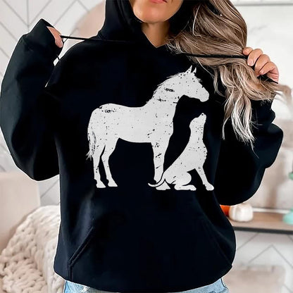 Best Horse Lover Shirt , Funny Horse UnisexT-Shirt/Hoodie/Sweatshirt HLT00 - Horse and Dog Motif for Men and Women Horse Lovers T-Shirt