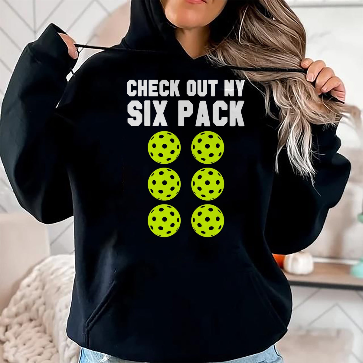Funny Pickleball Shirt, Pickleball Lover Unisex T-Shirt/Hoodie/Sweatshirt HLT00 - Check Out My Six Pack Pickleball T-Shirt