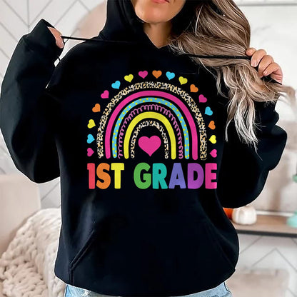 Best Student Shirt, Funny Back To School UnisexT-Shirt/Hoodie/Sweatshirt HLT00 - First Grade Rainbow Girls Boys Teacher Team 1st Grade Squad T-Shirt
