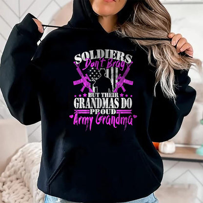 Best Grandma Shirt, Proud Grandma Unisex T-Shirt/Hoodie/Sweatshirt HLT00 - Proud Army Grandma Soldiers Don't Brag Military Grandmother T-Shirt (1)