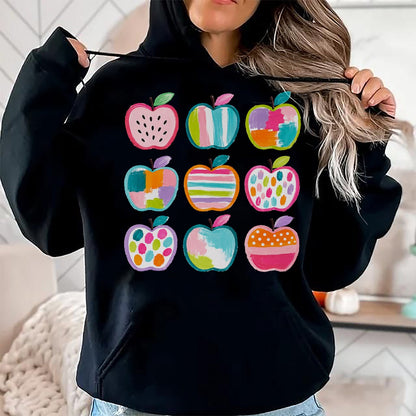Best Student Shirt, Funny Back To School UnisexT-Shirt/Hoodie/Sweatshirt HLT00 - Preppy Art Apples Back to School Teacher Student Cute Apple T-Shirt
