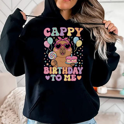 Cute Capybara Shirt, Funny Capybara Unisex T-Shirt/Hoodie/Sweatshirt HLT00 - Funny Capybara Birthday to Me Cute Girls Birthday Capybara T-Shirt