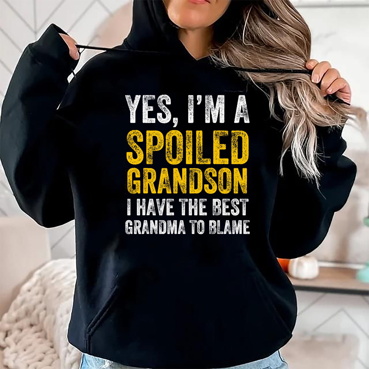 Best Grandma Shirt, Proud Grandma Unisex T-Shirt/Hoodie/Sweatshirt HLT00 - Yes I'm a Spoiled Grandson T-Shirt